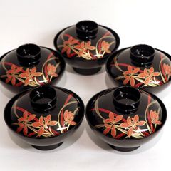 会津塗】汁椀 金彩 飛翔鶴 漆器 5客 - メルカリ