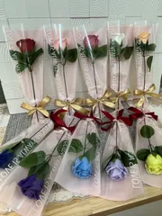 【大人気！】新色　一輪薔薇ソープフラワー(10本)