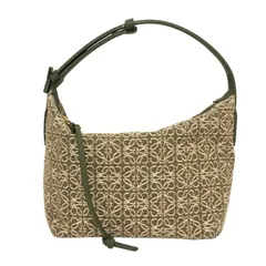 LOEWE ロエベ ワンショルダー キュービィバッグ スモール A906K75X06 ハンドバッグ カーフ/アナグラムジャガード アボカドグリーン【中古】 【美品】レディース