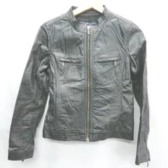 ◇ ⊇ Spick & Span ノーカラー 長袖 レザージャケット サイズ38 ブラック レディース E  【1502180077326】