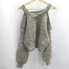 ◇ ⊇ GYDA ジェイダ バックレースアップ シャギー 長袖 ニット サイズフリー カーキ系 レディース E  【1412090066467】