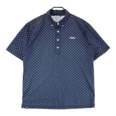 サイズ：LL FILA GOLF フィラゴルフ  半袖ポロシャツ ボタンダウン ドット柄 ネイビー系 [240101361959]# ゴルフウェア メンズ ストスト