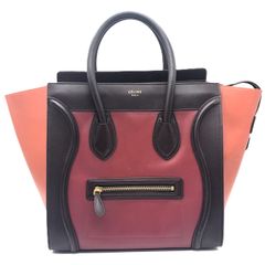 セリーヌ ラゲージ ミニショッパー トートバッグ トリコロール  ハンドバッグ CELINE ABランク 中古