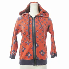 マークジェイコブス MARC JACOBS フラワー 花柄 パーカー スウェット 7分袖 ジップアップ フーディ XS オレンジ 0325 ■GY09のサムネイル