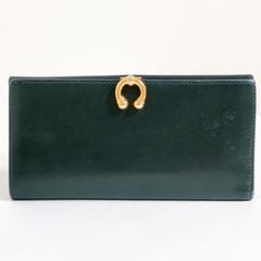 【ヴィンテージ】 GUCCI 長財布 オールドグッチ ヴィンテージ ホースシュー レザー 二つ折り ダークネイビー系 52
