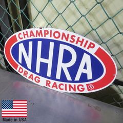 メタルサイン NHRA オーバル型 アンティーク調 看板 26cm×51cm