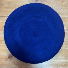 バスクベレー　ビッグベレー　直径33〜34cm 内周58〜62cm ウールのフェルト　明るいネイビー　メンズ　レディース