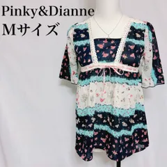 Pinky&Dianne 花柄 シフォンチュニック ブラウス パッチワーク M