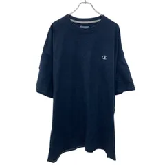 Champion 半袖 ロングTシャツ 3XL ネイビー チャンピオン プルオーバー ビッグサイズ 刺繍ロゴ 古着卸 アメリカ仕入 a706-5746