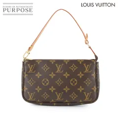 新品同様 ルイ ヴィトン LOUIS VUITTON モノグラム ポシェット アクセソワール ハンド バッグ ブラウン M51980 ゴールド 金具 90289091