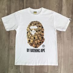 Gold スワロフスキー BAPE 型押し レザー ベルト a bathing ape