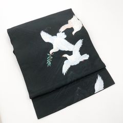 used 絽　名古屋帯　白い鳩