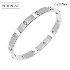 カルティエ Cartier ラブブレス フル ダイヤ 10P #16 K18 WG 750 ブレスレット バングル Bracelet 90270445