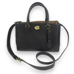 新品同様 COACH コーチ ブルック キャリーオール 28 レザー 2way ハンドバッグ ショルダーバッグ CE732 ブラック×ゴールド金具 レディース 古着 中古 USED