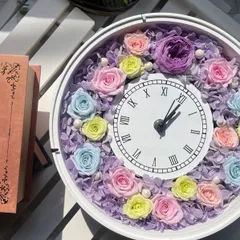 2024年最新】プリザーブドフラワー 時計 花時計 プレゼント 花