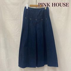 PINK HOUSE ピンクハウス スカート ロングスカート デニムプリーツスカート ネイビー インディゴ P012OFS31