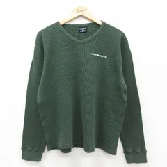 XL/古着 ラルフローレン ポロジーンズ 長袖 ブランド ビンテージ サーマル Tシャツ メンズ ワンポイントロゴ 大きいサイズ コットン Vネッ