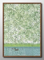14324ダッグ 鴨 ネイチャー 自然 鳥 バード A3 サイズ ポスター アート おしゃれ 絵画 インテリア 北欧 イラスト マット紙 艶消し アートパネル 額 フレーム デザイン 壁掛け ギフト 新築祝い ディスプレイ