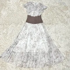 【美品】SNIDEL　ウエストリブプリントワンピース　0サイズ　花柄