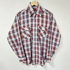 (^w^)b Levi's リーバイス 長袖シャツ チェック柄 80s 90s ヴィンテージ 薄手 トップス 羽織り アメカジ デイリー タウンユース 古着MIX ホワイト 白×レッド 赤×ネイビー 紺 メンズ