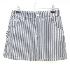 【美品】パーリーゲイツ スカート 白×ネイビー ストライプ レディース 00(XS) ゴルフウェア 2022年モデル PEARLY GATES