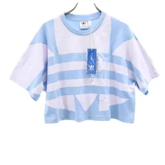adidas Originals アディダスオリジナルス 未使用 トレフォイルロゴ 半袖 ショート丈 カットソー M ブルー系 レディース 古着