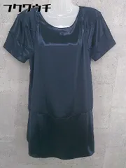 ◇ MARILYN MOON マリリンムーン 半袖 膝丈 ワンピース ネイビー レディース 【中古】 【1002798542150】