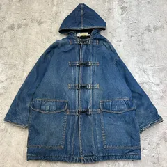 Talbots　タルボット　裏地タータンチェックフランネル　デニムダッフルコート　トップス　長袖　デニムジャケット　古着　インディゴブルー　M