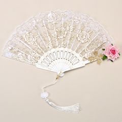 扇子 レース 花 花柄 かわいい 可愛い おしゃれ 白 ピンク ローズ レース扇子 スペイン フラメンコ コスプレ レディース 婦人