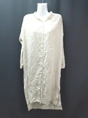 ◇ CRAFT STANDARD BOUTIQUE バンドカラー 無地 ゆったり シンプル 長袖 ロング ワンピース サイズM ベージュ レディース E  【1309250012092】