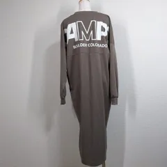 【キャンプ７】ワンピース　バックプリント　長袖　キャンプセブン　ビッグロゴ　ストレッチ　Y2K　フェアリーグランジ　森ガール