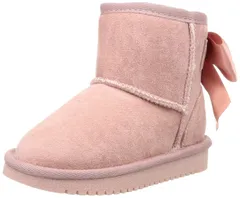 15.0 cm_ピンク [オリエンタルトラフィック] キッズブーツ ムートンブーツ 15~20cm 女の子 キッズ 子供靴 防寒 暖かい ファー リボン ショート 秋冬 スエード 歩きやすい 履きやすい ピンク 15.0 cm