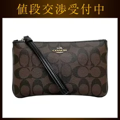 コーチ ポーチ ブラウン シグネチャー Ｆ58695 美品 PVC レザー