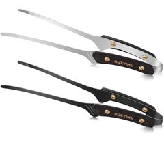 【数量限定】バーベキュー トング 304ステンレス トング マルチトング キャンプ 焼肉-菜箸-キャンプ-軽量/耐熱/火傷防止/錆びない/屋外用食器/キャンプ調理器具用品 BBQトング (B-ブラック+シルバー（2PCS）)