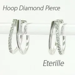 ダイヤ フープピアス k10 10k ダイヤモンド レディース 中折れ オーバル 地金 2連 ダブル エタニティ 10金 ゴールド 30日以内に発送