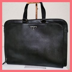 【レア品】プラダPRADA 総サフィアーノレザー ビジネスバッグ トートバッグ 黒 正規品 鑑定済！