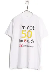 【お得なクーポン配布中!】 80s ジョーク メッセージ プリント 半袖 Tシャツ メンズ XL 程/ 古着 80年代 ヴィンテージ 大きいサイズ シングルステッチ グラフィック 白