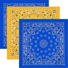 【3枚セット】ウクライナカラー HAV-A-HANK/ハバハンク オリジナル ペーズリーバンダナ アメリカ製 新品 UKRAINE-