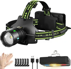 C03 ヘッドライト ヘッドライト USB充電式 led ライト 明るさ ヘッドランプ 11種点灯モード 後部認識灯 センサー検知機能 釣り ヘッドランプのサムネイル