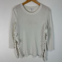 LANVIN ランバン　ニット　セーター　スリッド入り　フリフリ　長袖　シンプル　古着