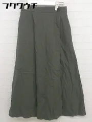 ◇ nano universe ナノ ユニバース ウエストゴム ロング フレア スカート サイズF カーキ レディース  【1110070009793】
