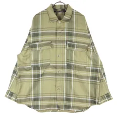 niko and... ニコアンド チェック柄 長袖 シャツ L カーキ系 メンズ 古着
