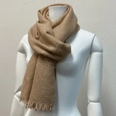 ブルネロクチネリ　ダイヤモンドスパンコールカシミヤストール　大判 美品✨ブルネロクチネリ ダイヤモンドスパンコール カシミヤ