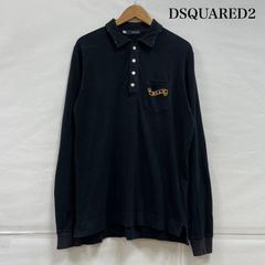 DSQUARED2 ディースクエアード ポロシャツ 長袖 旧タグ ロングスリーブ ポロシャツ ラガー ヴィンテージ加工 ダメージ
