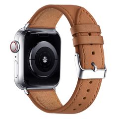 49mm iWatch 45mm 44mm サイズ42mm 革バンド Series 本革 腕時計用バンド 交換ベルト Watch用 Apple 8/7/6/5/4/3/2/1/SE/Ultraに対応（ブラウン・シルバー） Apple Watchバンド コンパチ