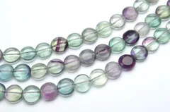 フローライト コイン形　12mm １連（約３８ｃｍ） パワーストーン 天然石 _R2004-12