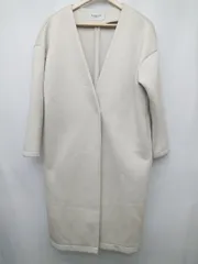 ◇ le.coeur blanc ルクールブラン 長袖 ダンボールニットノーカラーコート サイズ38 グレージュ系 レディース P  【1408200007932】