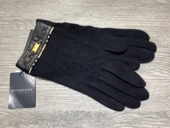 ☆EM1100 Burberry バーバリー カシミヤ混 手袋 羊革 ブラック レディース ウィメンズ タグ付き 未使用のサムネイル