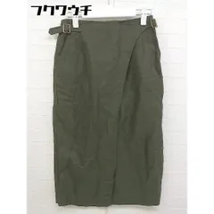 ◇ green label relaxing UNITED ARROWS リネン混 グルカ 膝下丈 スカート サイズ36 カーキ レディース 【中古】 【1105210021926】