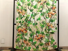 平和屋着物□訪問着 扇面草花文 金彩 正絹 逸品 CAAQ7575ev